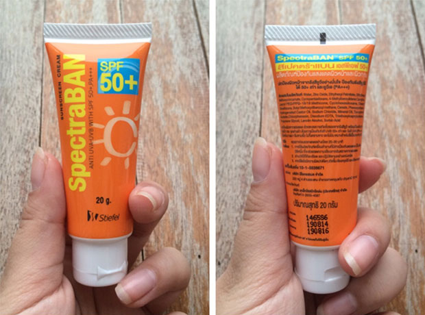 SpectraBAN, SpectraBAN SPF 50+, ครีมกันแดดหน้า,ผลิตภัณฑ์ป้องกันแสงแดด,ครีมกันแดด,SpectraBAN ครีมกันแดด,รีวิวครีมกันแดด