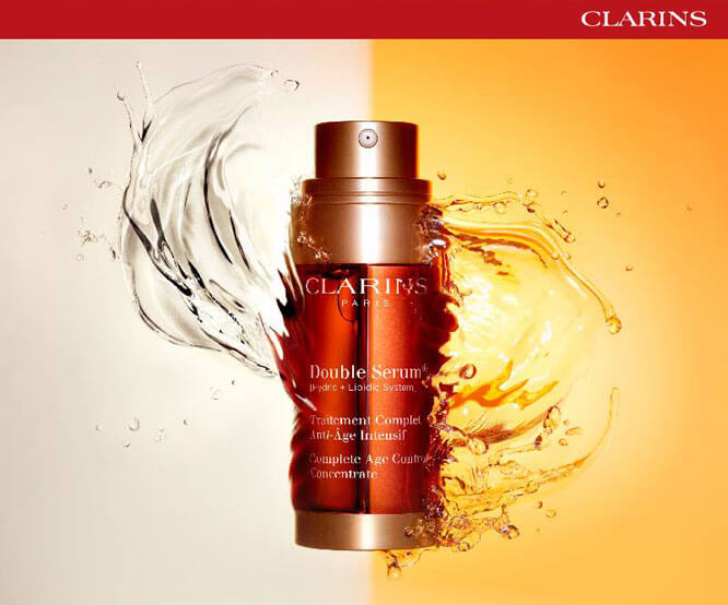 Clarins , Double serum Traitement , Double serum Traitement Complet Anti-age Intensif 30ml , เซรั่มต่อต้านความร่วงโรย ,ผิวเปล่งปลั่งกระจ่างใส 